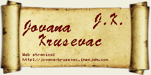 Jovana Kruševac vizit kartica